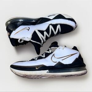 NIKE LEBRON XVII 17 LOW EP WHITE-METALLIC GOLD-BLACK SZ 9 [CD5006-101]